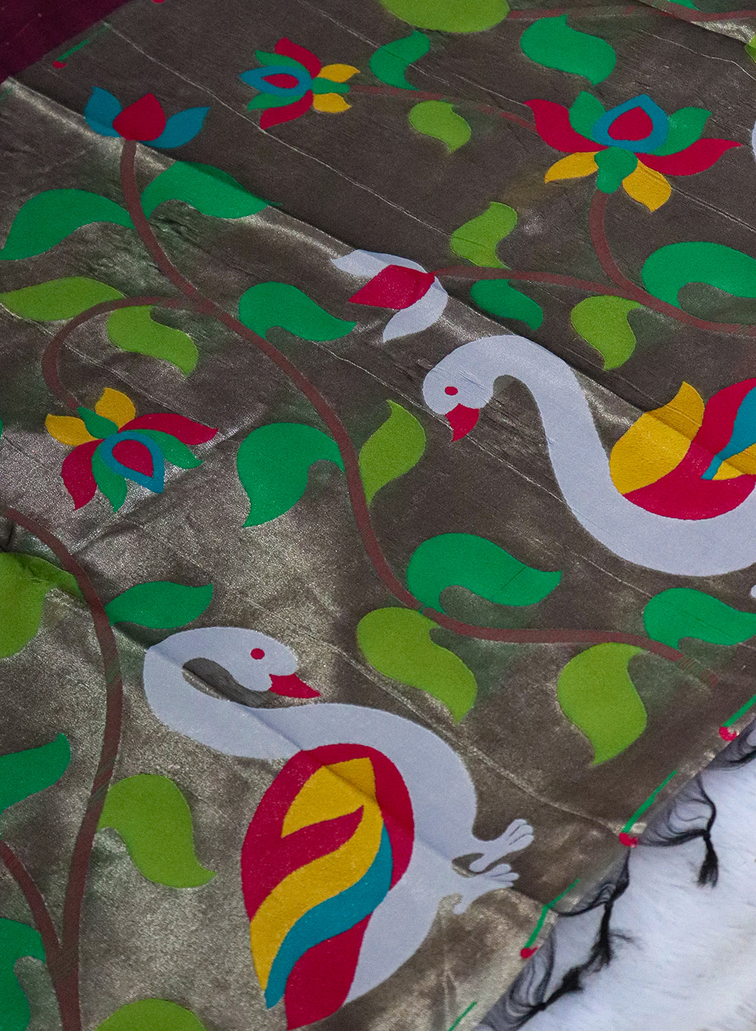 Women's Traditional Zari Cotton Silk Saree with Unstitched Blouse Piece.