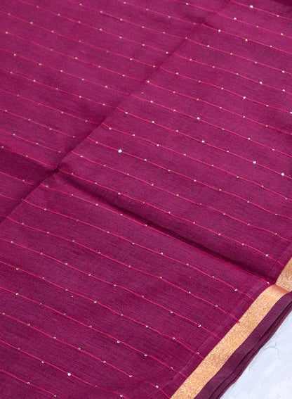 Women's Traditional Zari Cotton Silk Saree with Unstitched Blouse Piece.