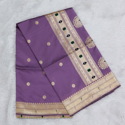Banarasi Soft Silk Saree Festive Woven Jacquard Zari Border Sarees with Unstitched Blouse Piece.