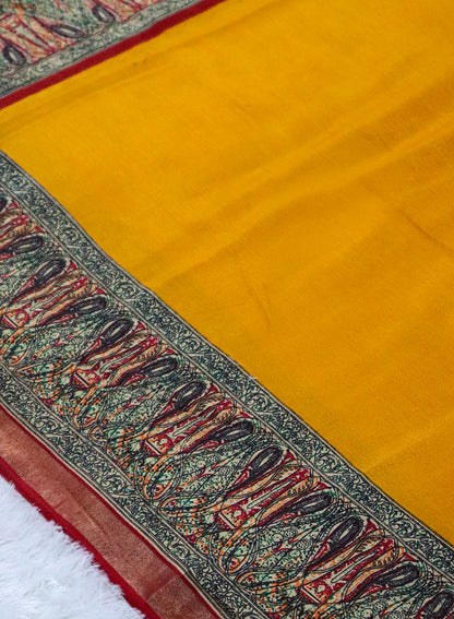 Women's Printed Silk Blend Saree with Unstitched Blouse Piece.
